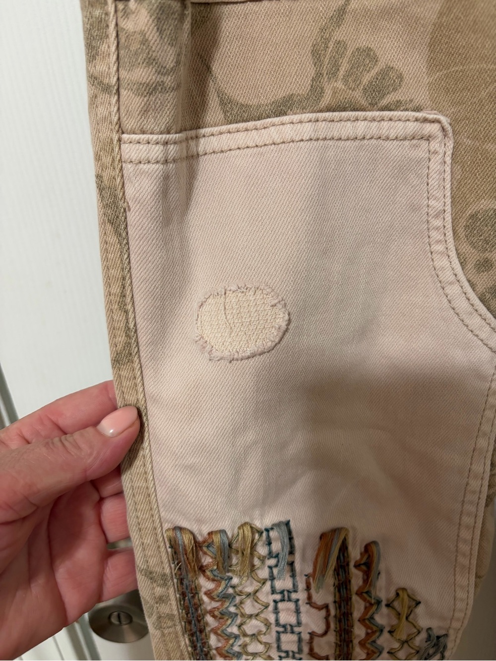 Anthropologie Pilcro The Camp Wenderer Patchwork Embellished Pants Bohemian 26 - Picture 9 of 16